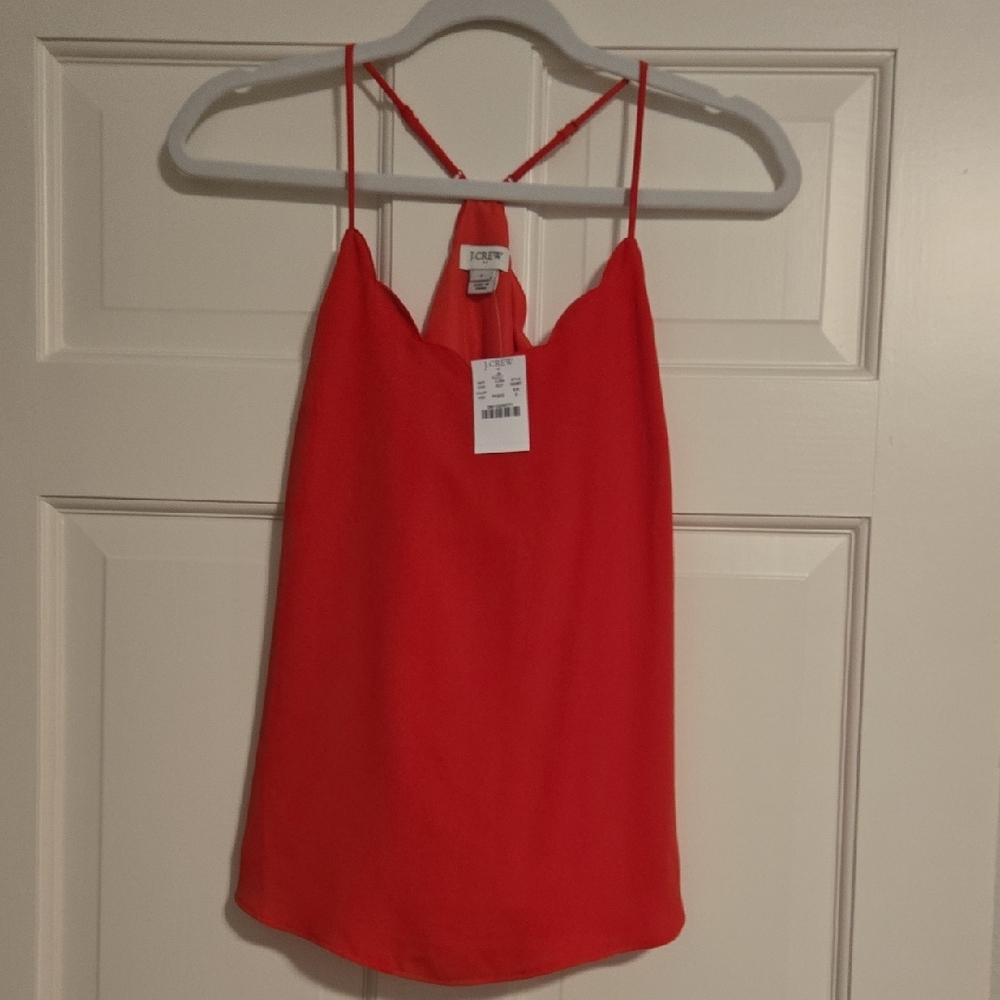 Jcrew Scalloped Bold Dark Pink Camisole